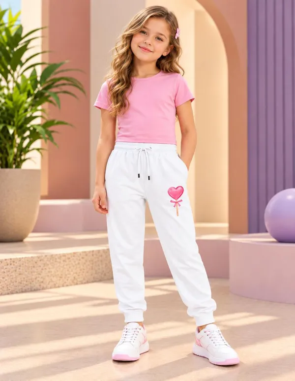 Nusyl_Girls_Pack_of_2_Orange_&_White_Butterfly_Printed_&_Heart_Printed_Trackpants