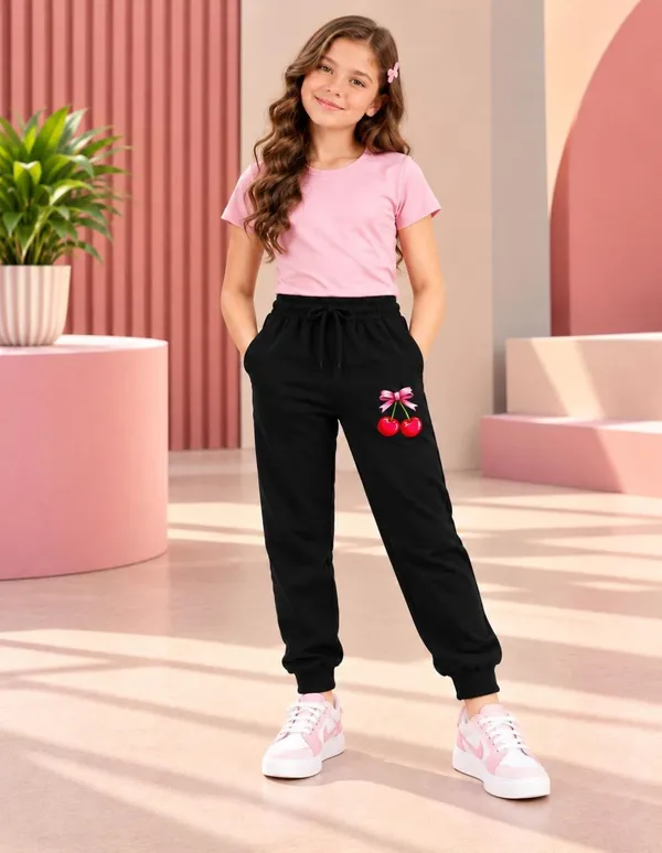 Nusyl_Girls_Pack_of_2_Black_&_Black_Cherry_Printed_&_Meow_Printed_Trackpants