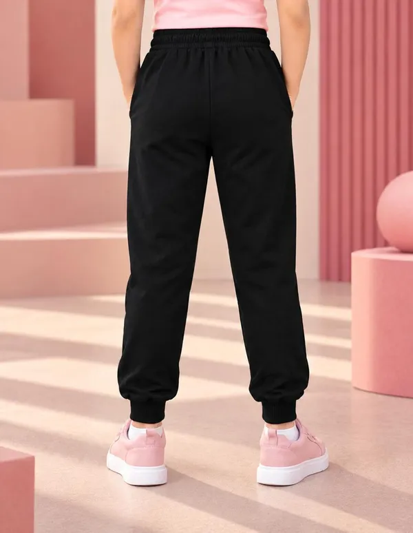 Nusyl_Girls_Pack_of_2_Black_&_Black_Cherry_Printed_&_Meow_Printed_Trackpants