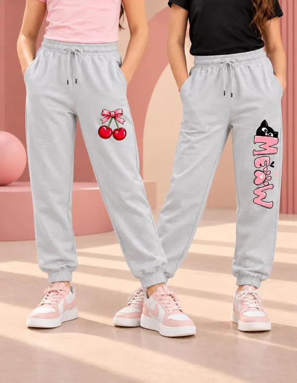 Nusyl_Girls_Pack_of_2_Grey_&_Grey_Cherry_Printed_&_Meow_Printed_Trackpants