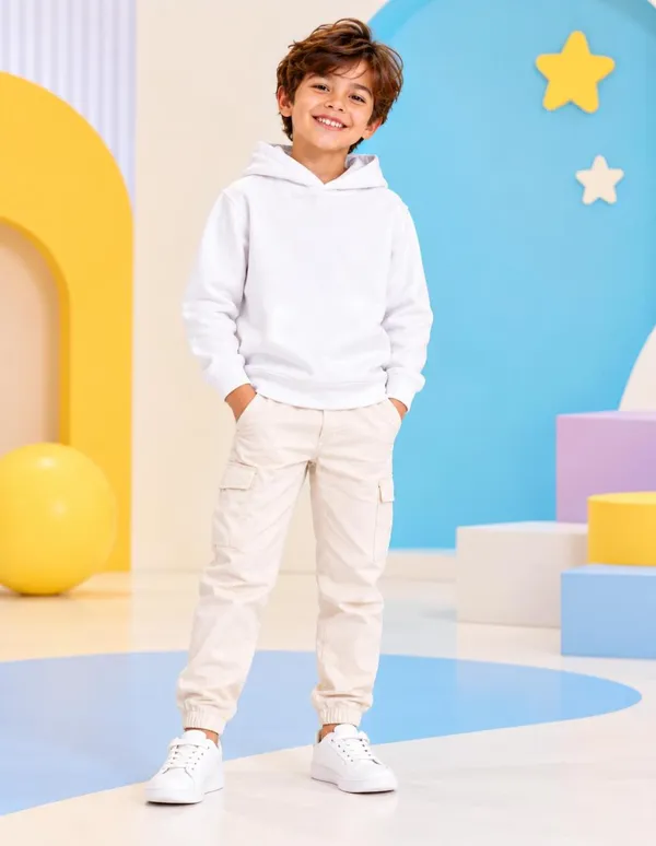 Nusyl_Boys_White_&_Red_Boys_Solid_Hoodie