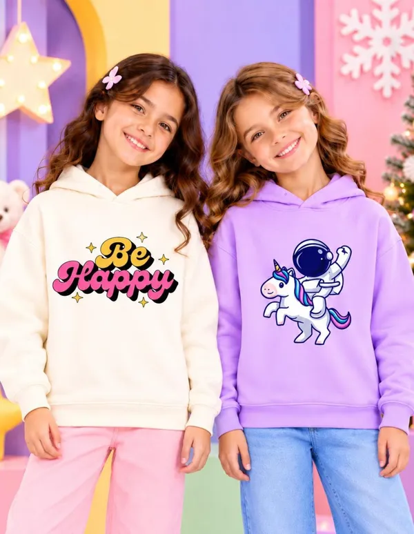 Nusyl_Girls_White_&_Lilac_Girls_Be_happy_Text_Printed_&_Unicorn_Printed_Hoodie