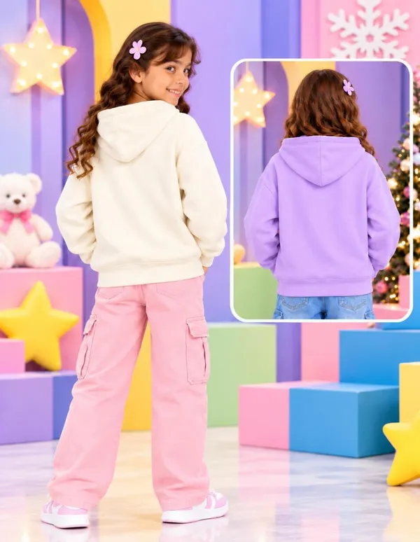 Nusyl_Girls_White_&_Lilac_Girls_Be_happy_Text_Printed_&_Unicorn_Printed_Hoodie