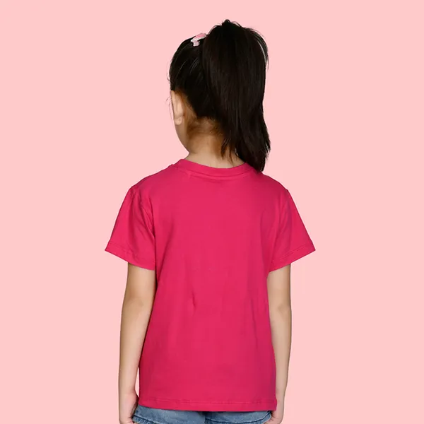 Hot_Pink_Solid_Round_Neck_Half_Sleeves_T-Shirt_For_Girls