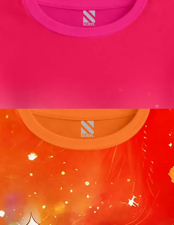 Nusyl_Girls_Hot_Pink_&_Orange_Girl_Printed_&_Smile_Text_Printed_Dresses_Pack_Of_2_Soft_&_Comfortable_Dresses_Cozy_Summer_Wear_For_Kids_&_Teen_Girls