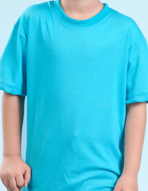 Sky_Blue_Solid_Round_Neck_Half_Sleeves_Oversized_T-Shirt_For_Boys