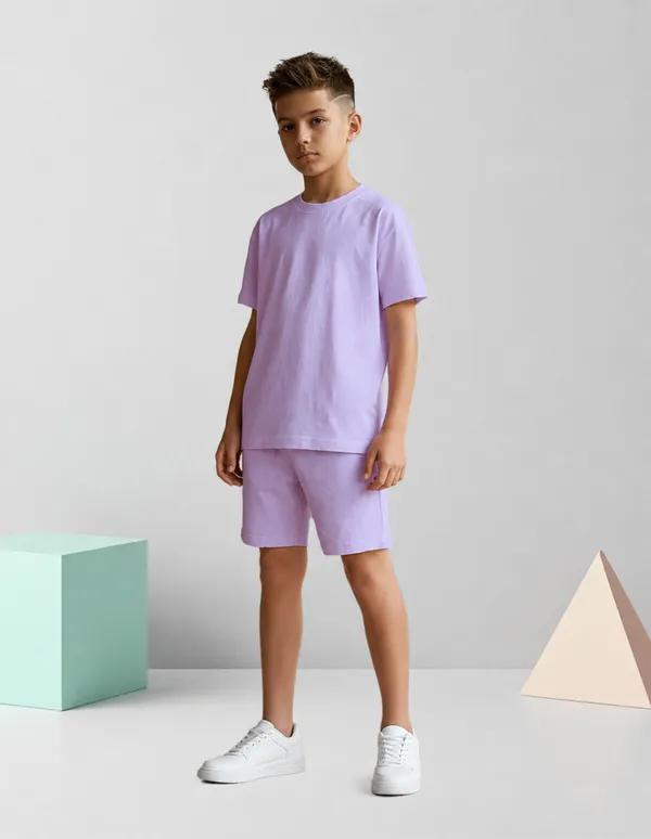 Nusyl_Boys_Lilac_Solid_Cotton_Blend_Relaxed_T_Shirts_And_Shorts_With_Side_Pockets_Oversized_Length_T_Shirts_And_Shorts_Knee_Length