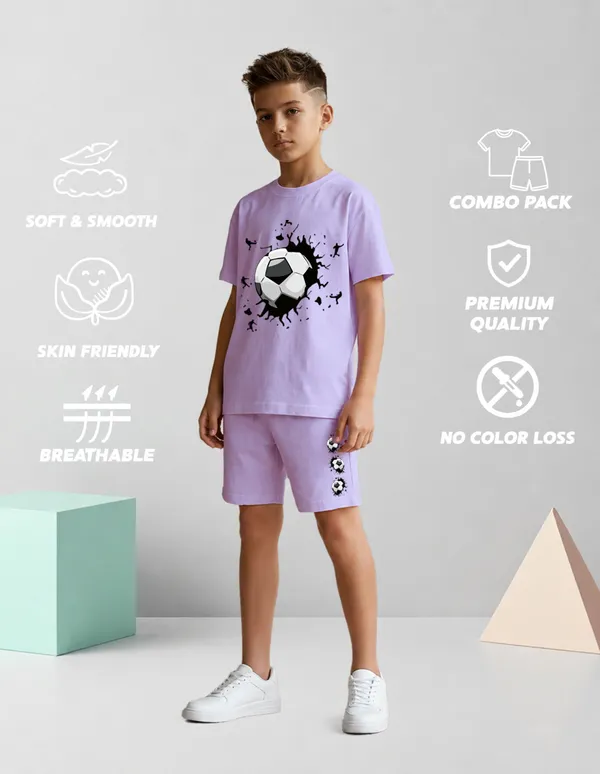 Nusyl_Boys_Lilac_Football_Printed_Cotton_Blend_Relaxed_T_Shirts_And_Shorts_With_Side_Pockets_Oversized_Length_T_Shirts_And_Shorts_Knee_Length