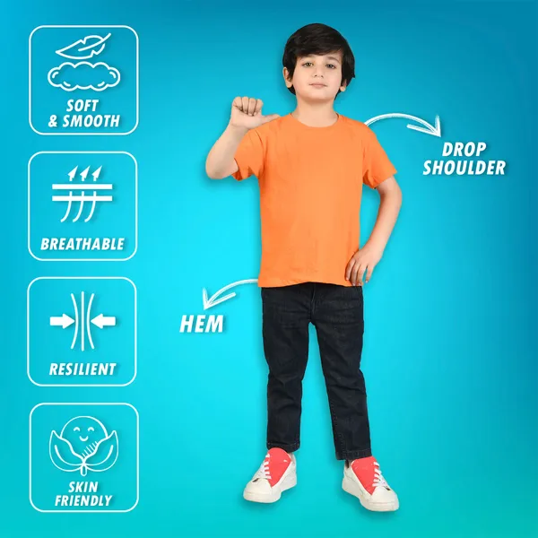 Orange_Solid_Round_Neck_Half_Sleeves_Oversized_T-Shirt_For_Boys