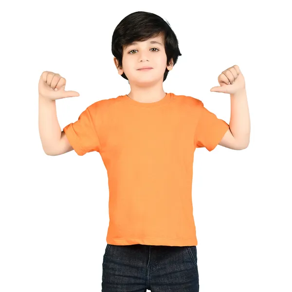 Orange_Solid_Round_Neck_Half_Sleeves_Oversized_T-Shirt_For_Boys