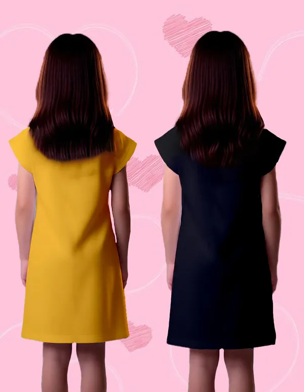 Nusyl_Girls_Yellow_&_Black_Cat_Printed_&_Flower_Printed_Dresses_Pack_Of_2_Soft_&_Comfortable_Dresses_Cozy_Summer_Wear_For_Kids_&_Teen_Girls