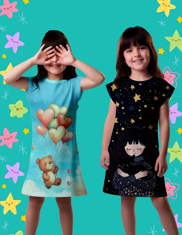 Nusyl_Girls_Black_&_Sky_Blue_Teddy_Printed_&_Girl_Printed_Dresses_Pack_Of_2_Soft_&_Comfortable_Dresses_Cozy_Summer_Wear_For_Kids_&_Teen_Girls