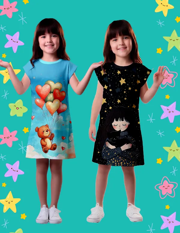 Nusyl_Girls_Black_&_Sky_Blue_Teddy_Printed_&_Girl_Printed_Dresses_Pack_Of_2_Soft_&_Comfortable_Dresses_Cozy_Summer_Wear_For_Kids_&_Teen_Girls
