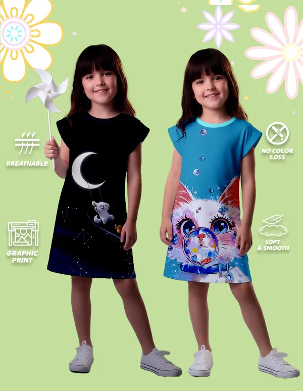 Nusyl_Girls_Sky_Blue_&_Black_Moon_Printed_&_Cat_Printed_Dresses_Pack_Of_2_Soft_&_Comfortable_Dresses_Cozy_Summer_Wear_For_Kids_&_Teen_Girls
