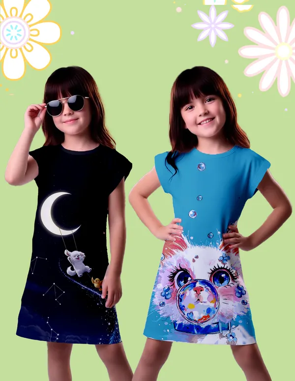 Nusyl_Girls_Sky_Blue_&_Black_Moon_Printed_&_Cat_Printed_Dresses_Pack_Of_2_Soft_&_Comfortable_Dresses_Cozy_Summer_Wear_For_Kids_&_Teen_Girls