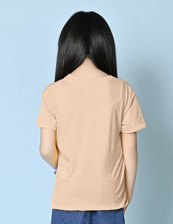 Beige_Solid_Round_Neck_Half_Sleeves_Oversized_T-Shirt_For_Girls