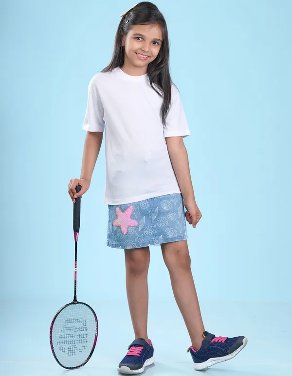 White_Solid_Round_Neck_Half_Sleeves_Oversized_T-Shirt_For_Girls