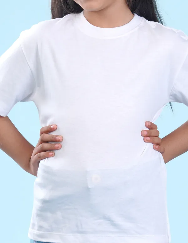 White_Solid_Round_Neck_Half_Sleeves_Oversized_T-Shirt_For_Girls