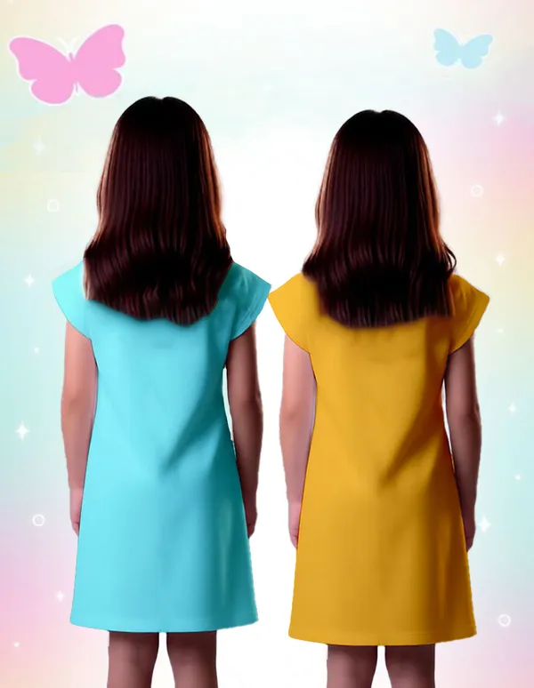 Nusyl_Girls_Yellow_&_Sky_Blue_Girl_Printed_&_Cats_Printed_Dresses_Pack_Of_2_Soft_&_Comfortable_Dresses_Cozy_Summer_Wear_For_Kids_&_Teen_Girls
