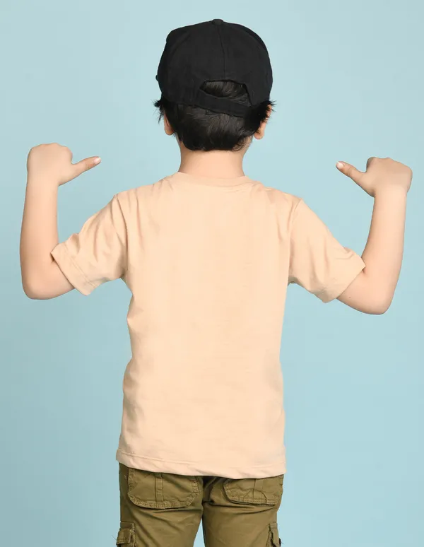 Beige_Solid_Round_Neck_Half_Sleeves_Oversized_T-Shirt_For_Boys