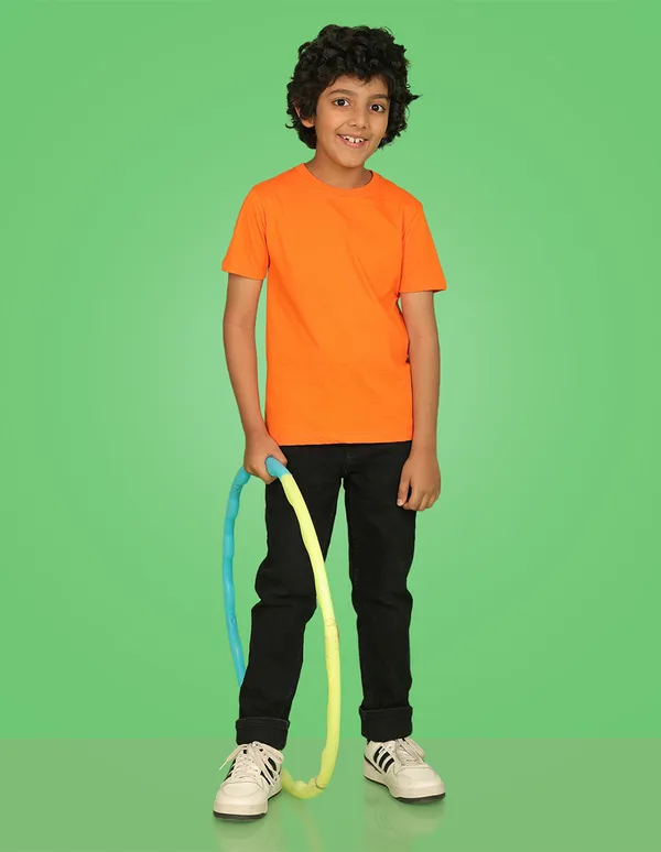 Orange_Solid_Round_Neck_Half_Sleeves_T-Shirt_For_Boys
