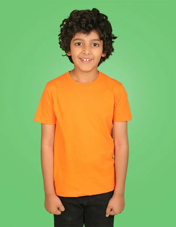 Orange_Solid_Round_Neck_Half_Sleeves_T-Shirt_For_Boys