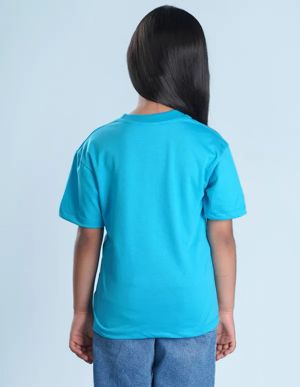 Sky_Blue_Solid_Round_Neck_Half_Sleeves_Oversized_T-Shirt_For_Girls