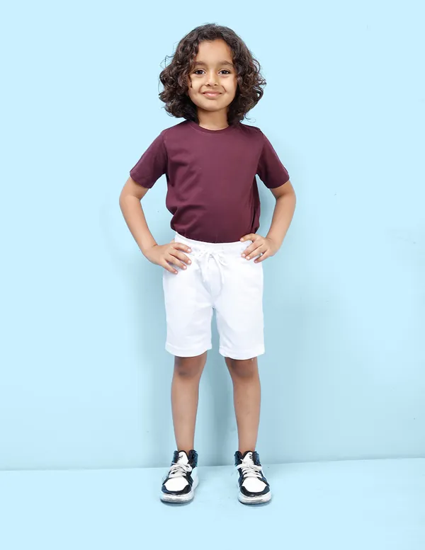 White_Solid_Shorts_For_Boys
