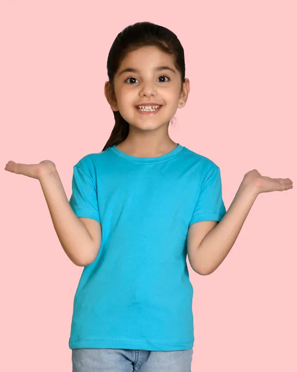 Sky_Blue_Solid_Round_Neck_Half_Sleeves_T-Shirt_For_Girls