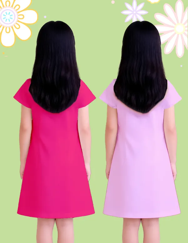 Nusyl_Girls_Hot_Pink_&_Lilac_Girl_Printed_&_Dream_On_Text_Printed_Dresses_Pack_Of_2_Soft_&_Comfortable_Dresses_Cozy_Summer_Wear_For_Kids_&_Teen_Girls
