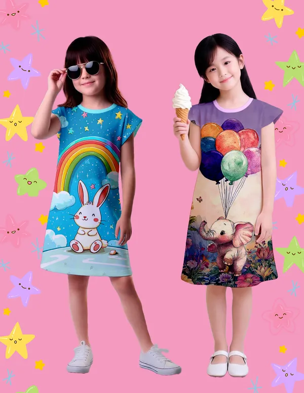 Nusyl_Girls_Lilac_&_Sky_Blue_Bunny_Printed_&_Elephant_Printed_Dresses_Pack_Of_2_Soft_&_Comfortable_Dresses_Cozy_Summer_Wear_For_Kids_&_Teen_Girls
