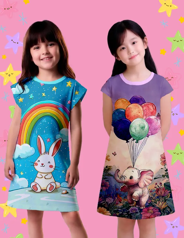 Nusyl_Girls_Lilac_&_Sky_Blue_Bunny_Printed_&_Elephant_Printed_Dresses_Pack_Of_2_Soft_&_Comfortable_Dresses_Cozy_Summer_Wear_For_Kids_&_Teen_Girls