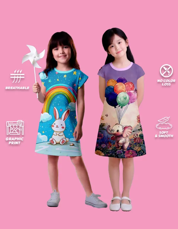 Nusyl_Girls_Lilac_&_Sky_Blue_Bunny_Printed_&_Elephant_Printed_Dresses_Pack_Of_2_Soft_&_Comfortable_Dresses_Cozy_Summer_Wear_For_Kids_&_Teen_Girls