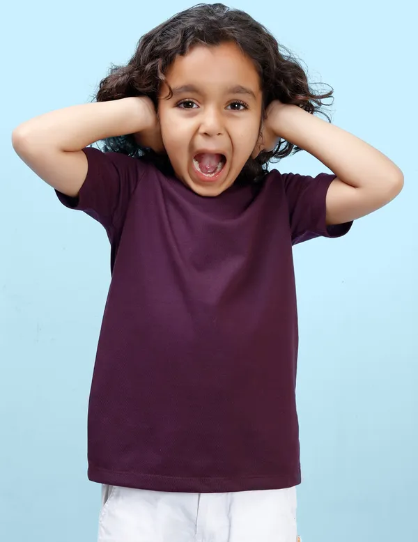 Wine_Solid_Round_Neck_Half_Sleeves_T-Shirt_For_Boys