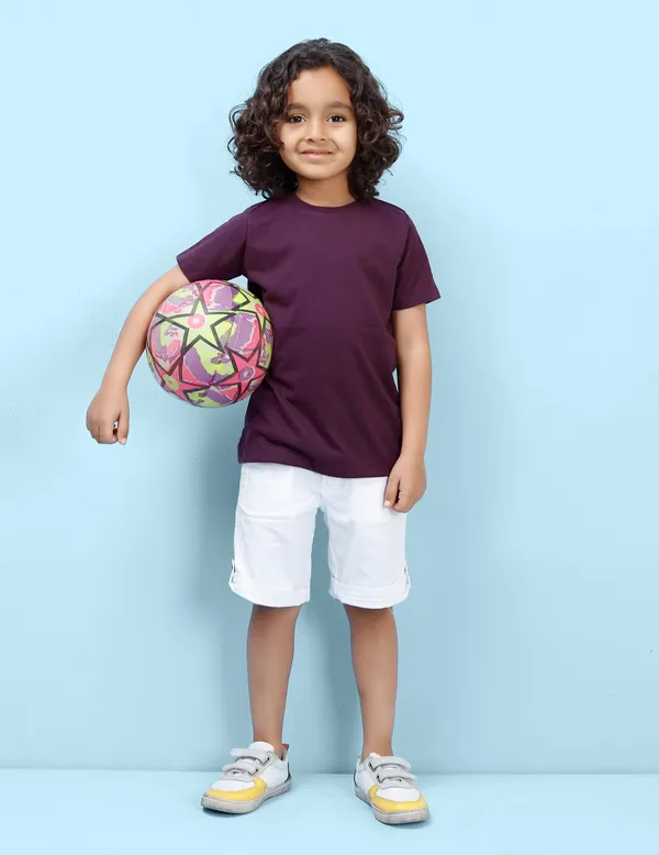 Wine_Solid_Round_Neck_Half_Sleeves_T-Shirt_For_Boys