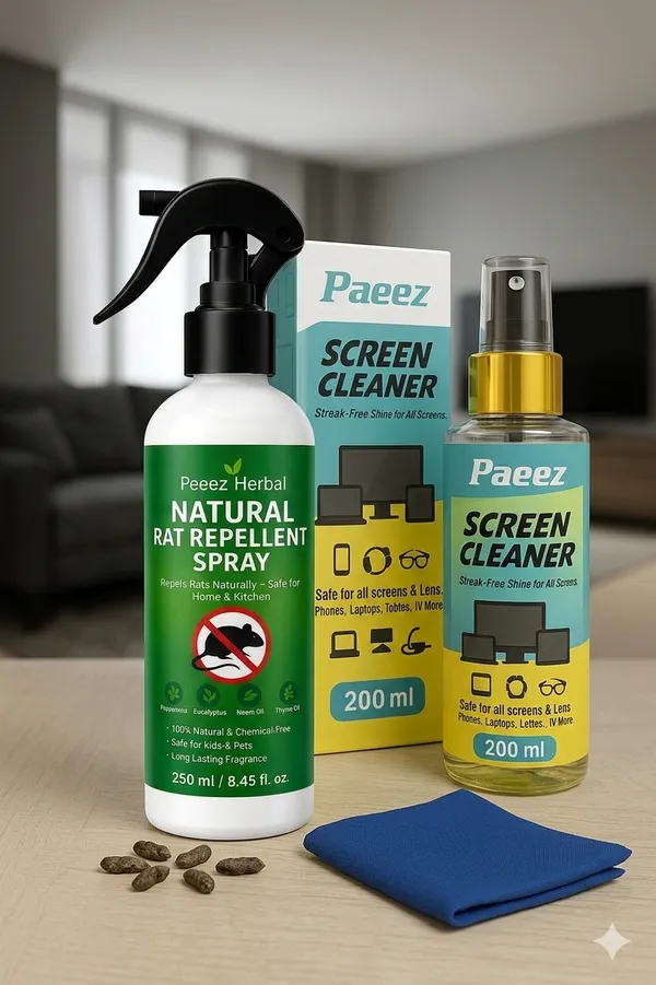 Screen_Cleaner_Spray_200Ml_Streakfree_Shine_For_All_Screens_And_Peeez_Herbal_Natural_Rat_Repellent_Spray_250Ml