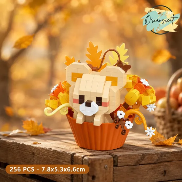 Golden_Panda_Flower_Pot_Nano_Block_Set