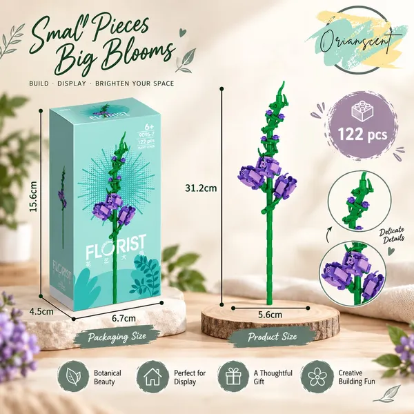 DIY_Purple_Gladiolus_Flower_Building_Block_Set_–_122_Pieces