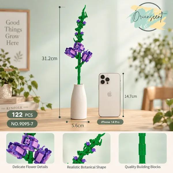 DIY_Purple_Gladiolus_Flower_Building_Block_Set_–_122_Pieces