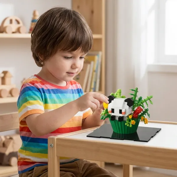 Orianscent_Building_Blocks_Panda_In_Flower_Pot_Animal_Theme_Diy_Construction_Toy_With_Display_Case_Educational_Diy_Construction_Toy_Kit_For_Kids_Creative_Animal_Building_Block_Set_Green