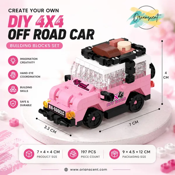 Pink_Off-Road_SUV_Mini_Car_Building_Block_Set