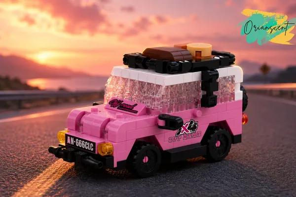 Pink_Off-Road_SUV_Mini_Car_Building_Block_Set