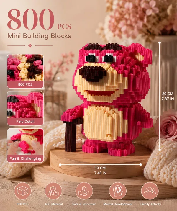 DIY_Micro_Building_Blocks_–_Pink_Bear_Collectible_Figure