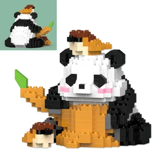 New_Playing_Panda_Building_Block_Toys_-_With_Bird