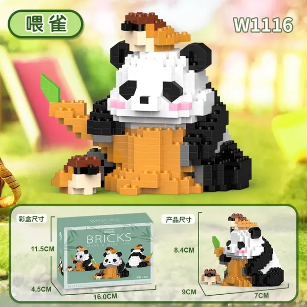New_Playing_Panda_Building_Block_Toys_-_With_Bird