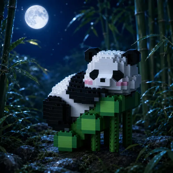 New_Playing_Panda_Building_Block_Toys_-_Climbing_Panda