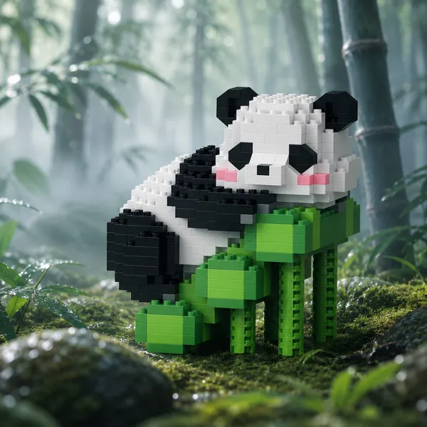 New_Playing_Panda_Building_Block_Toys_-_Climbing_Panda