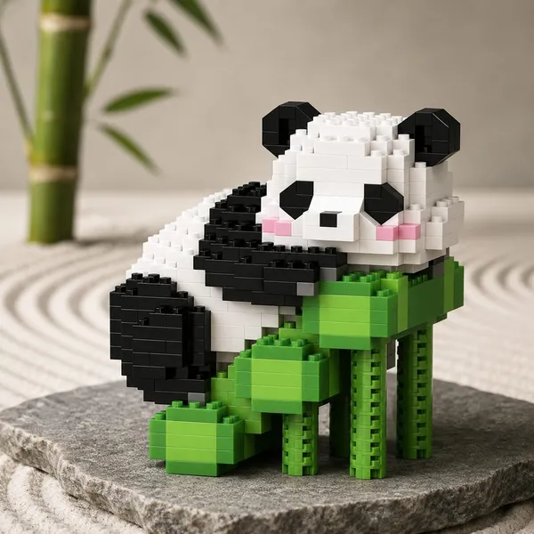 New_Playing_Panda_Building_Block_Toys_-_Climbing_Panda