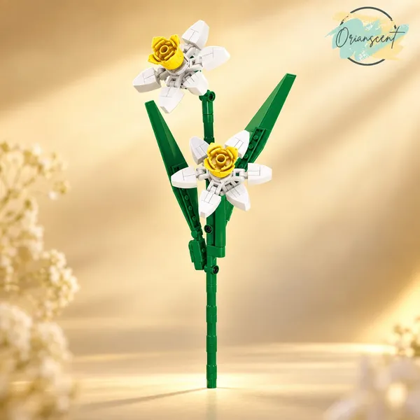 DIY_White_Daffodil_Flower_Building_Block_Set_–_111_Pieces