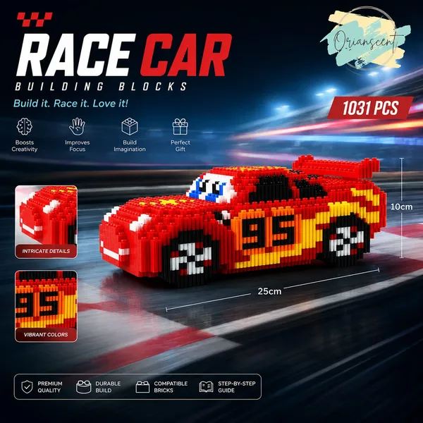 DIY_Micro_Building_Blocks_–_Lightning_Race_Car_(1031_Pieces)